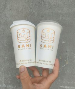 Ly giấy đựng trà sữa size M - 17.5oz~520ml in logo SAHI BALERY & TEA