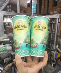 Ly giấy đựng trà trái cây, trà sữa size L - 22oz~650ml in logo NHÀ TRE COFFEE