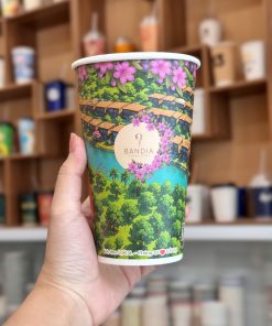 Ly giấy đựng trà sữa size M - 17.5oz~520ml in logo BẢN ĐỊA COFFEE & DELI