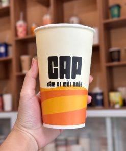 Ly giấy đựng trà sữa size M - 17.5oz~520ml in logo CAP
